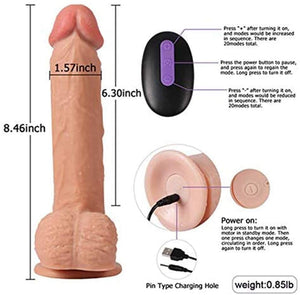 Realistic Penis Remote Control Dildo Vibrator - Lusty Age