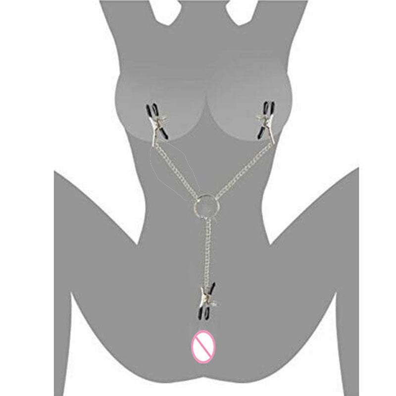 Nipple Clamps Vagina Clitoris Stimulator Chain - Lusty Age