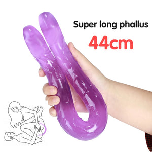 Double Long Soft Jelly Realistic Dildo - Lusty Age