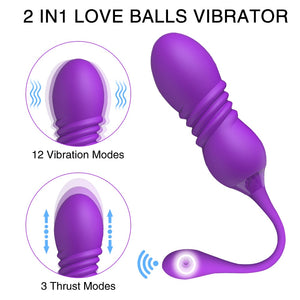 Telescopic Dildo Remote Control Vibrators for Women - Lusty Age