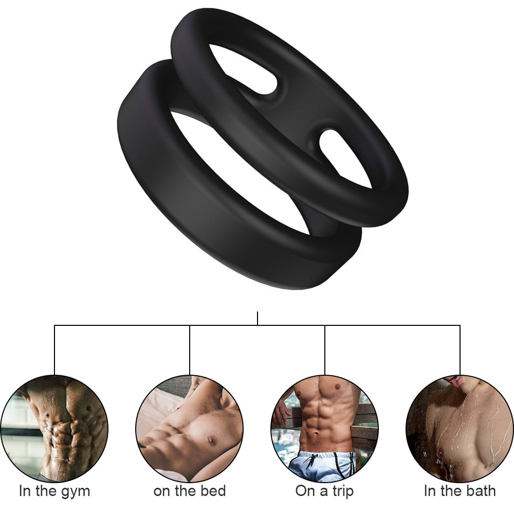 Silicone Dual Penis Ring - Lusty Age