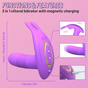 Wearable Dildo Telescopic Rotating Vagina Vibrator - Lusty Age