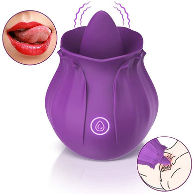 Rose Clitoris Stimulator Nipple Tongue Licking Vibrator - Lusty Age