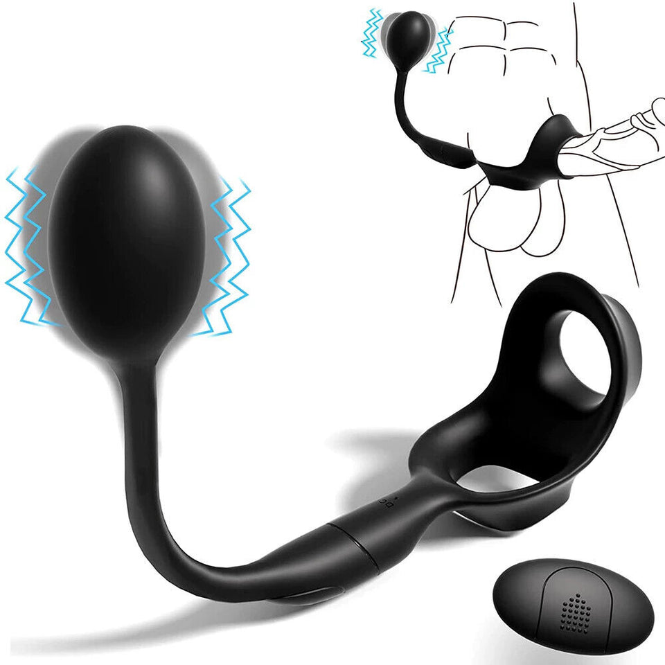 3 in 1 Vibrating Prostate Massager with Cock Ring